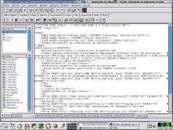 vista do programa BlueFish executandose no escritorio KDE2