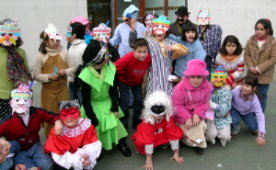 Alumnos de terceiro preparados para a foto