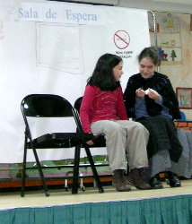 A nai do enfermo chorando