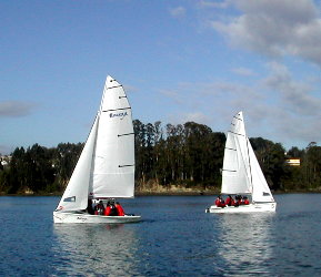 Dous grupos nos respectivas embarcaci&oacute;ns