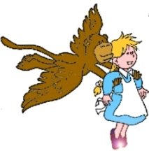 Flying monkey with Dorothy
