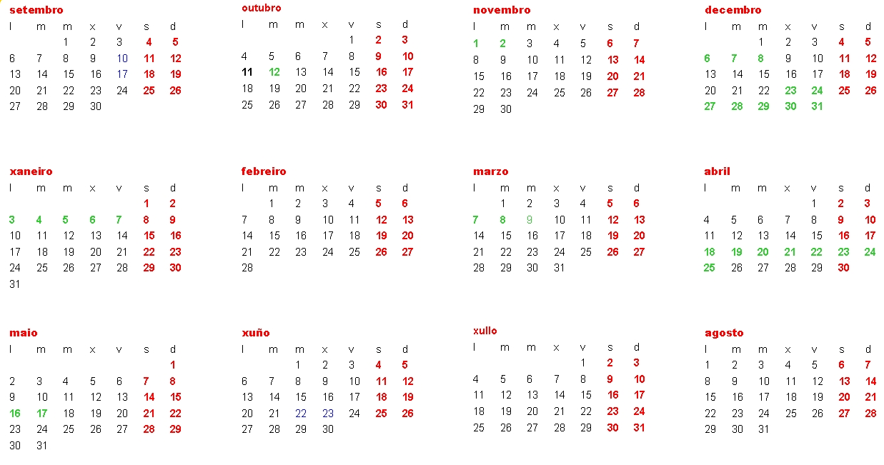 calendario 2010-2011