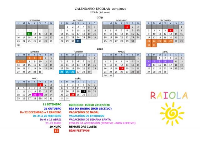 Calendario Curso 19-20