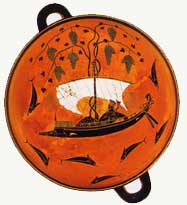 Dionisos navegando polo "vinoso ponto" 