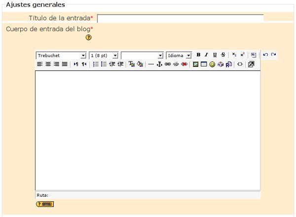Editor HTML del blog de Moodle