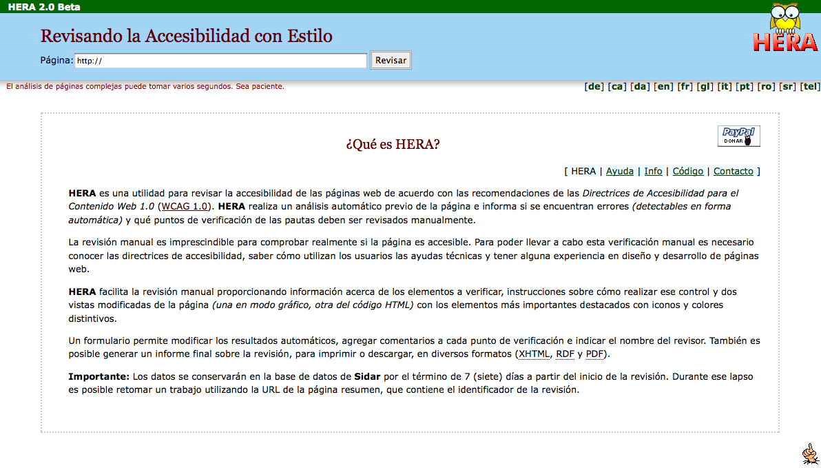Captura de pantalla de HERA