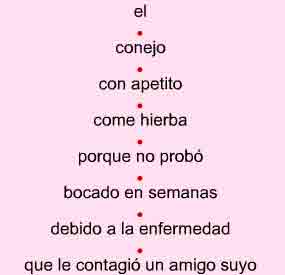 Grupos de palabras, cada ver m&aacute;s largos que hay que leer de un golpe de vista