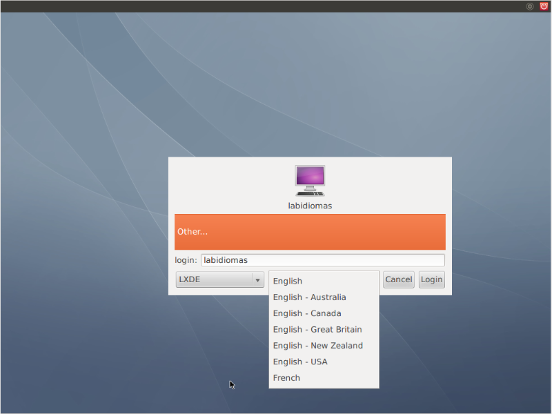 selección de idioma