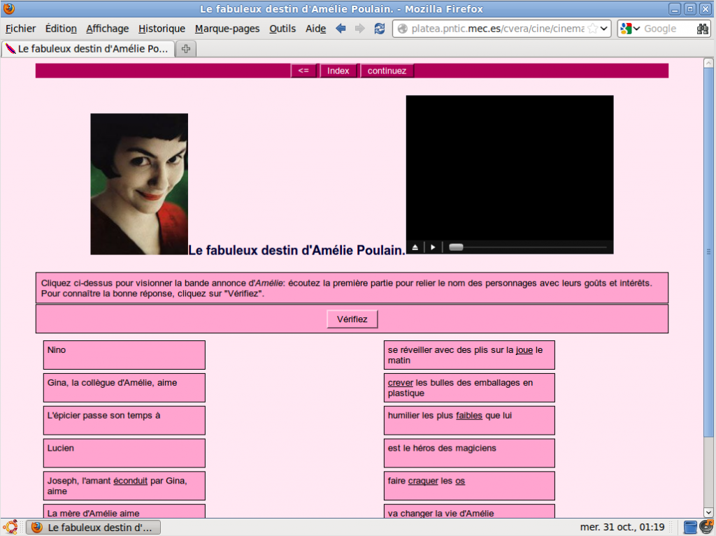Cuestionario sobre la película Amélie
