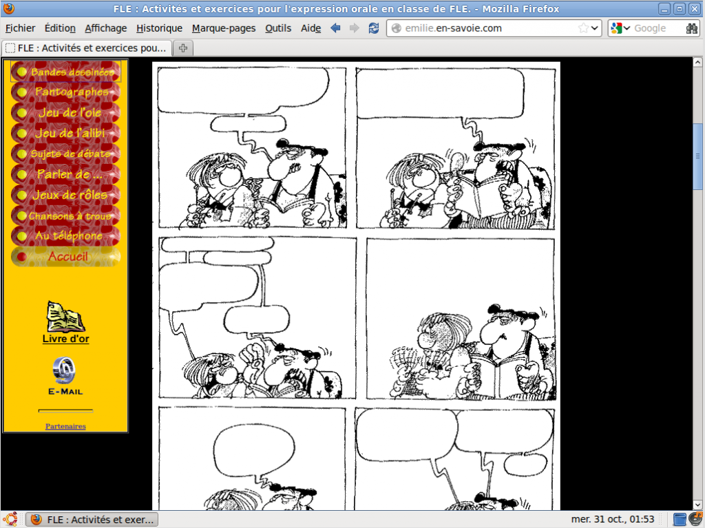 Elaboración de un comic a través de http://emilie.en-savoie.com/
