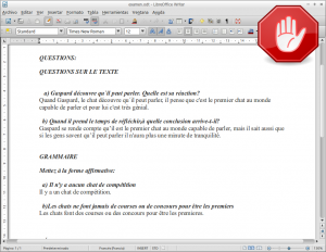 Documento en francés pero LibreOffice en español